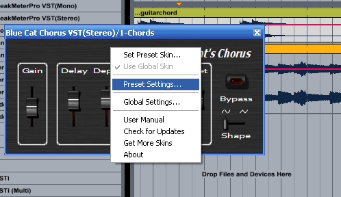 Step 05 - Select the chorus presets settings in the main menu